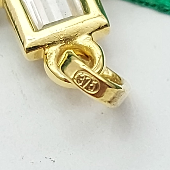 Ladies Yellow Gold 9ct (375, 9K) Rare Diamantes See-Through Cross Pendant