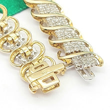 Load image into Gallery viewer, Ladies Yellow Gold 9ct (375,9K) Rare Natural Diamonds Caterpillar Bracelet
