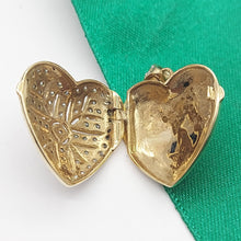 Load image into Gallery viewer, Ladies Yellow Gold 9ct (375, 9K) Openwork Natural Diamonds Heart Locket Pendant
