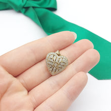 Load image into Gallery viewer, Ladies Yellow Gold 9ct (375, 9K) Openwork Natural Diamonds Heart Locket Pendant
