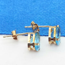 Load image into Gallery viewer, Ladies Yellow Gold 10ct (417, 10K) Natural Oval Topaz Solitaire Stud Earrings
