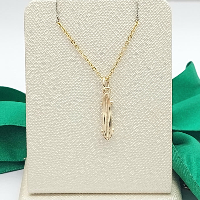 Skateboard Yellow Gold 9ct (375, 9K) Rare Handmade High Quality Pendant