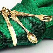 Load image into Gallery viewer, Unique Cutlery Set Yellow Gold 9ct (375, 9K) Handmade High Quality Pendant
