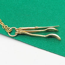 Load image into Gallery viewer, Unique Cutlery Set Yellow Gold 9ct (375, 9K) Handmade High Quality Pendant
