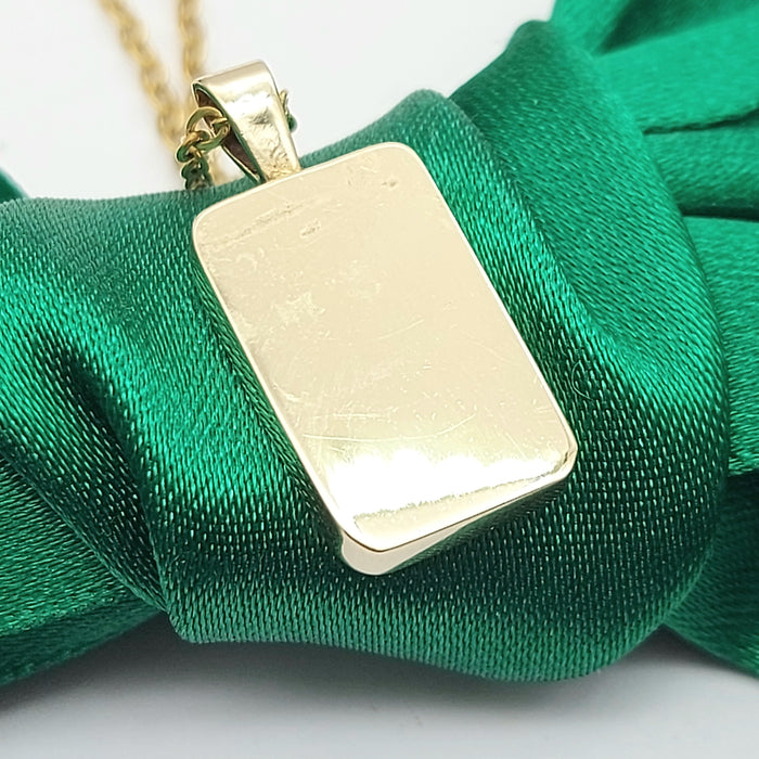 Gold Rectangle Bar Yellow Gold 9ct (375, 9K) Solid High Quality Pendant