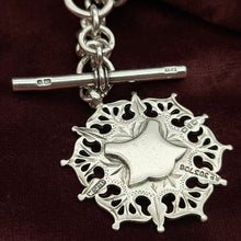 Load image into Gallery viewer, Solid Antique Sterling Silver (925) Curb T-Bar Pendant Unisex Necklace

