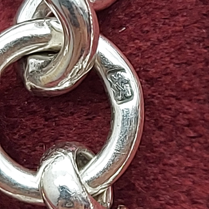 Solid Antique Sterling Silver (925) Curb T-Bar Pendant Unisex Necklace