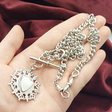 Load image into Gallery viewer, Solid Antique Sterling Silver (925) Curb T-Bar Pendant Unisex Necklace
