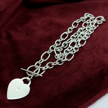 Load image into Gallery viewer, Heart Tag Sterling Silver (925) Solid High Quality Unique Chain Necklace
