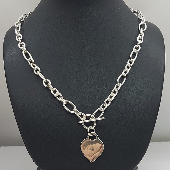 Heart Tag Sterling Silver (925) Solid High Quality Unique Chain Necklace