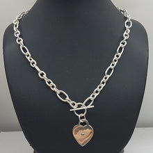 Load image into Gallery viewer, Heart Tag Sterling Silver (925) Solid High Quality Unique Chain Necklace
