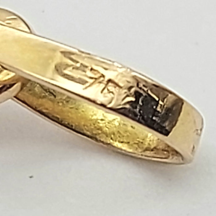 Old Rose Cut Diamonds & Sapphire Antique Cross Yellow Gold 18ct(750,18K) Pendant