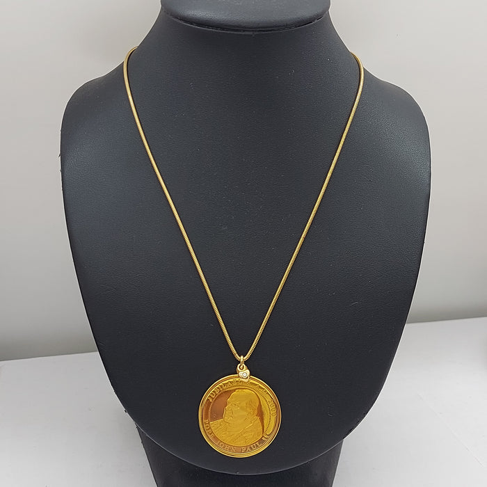 Pope John Paul II 1/2 Oz (24k) GoldQuest Yellow Gold 18ct (750, 18K) Necklace