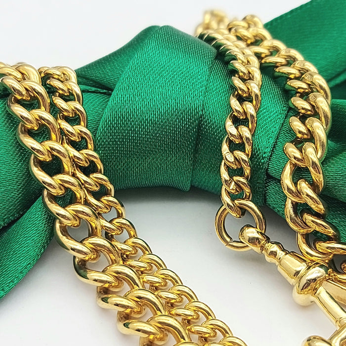 Ladies Yellow Gold 9ct (375, 9k) Rare Solid Antique Curb T-bar Chain Necklace