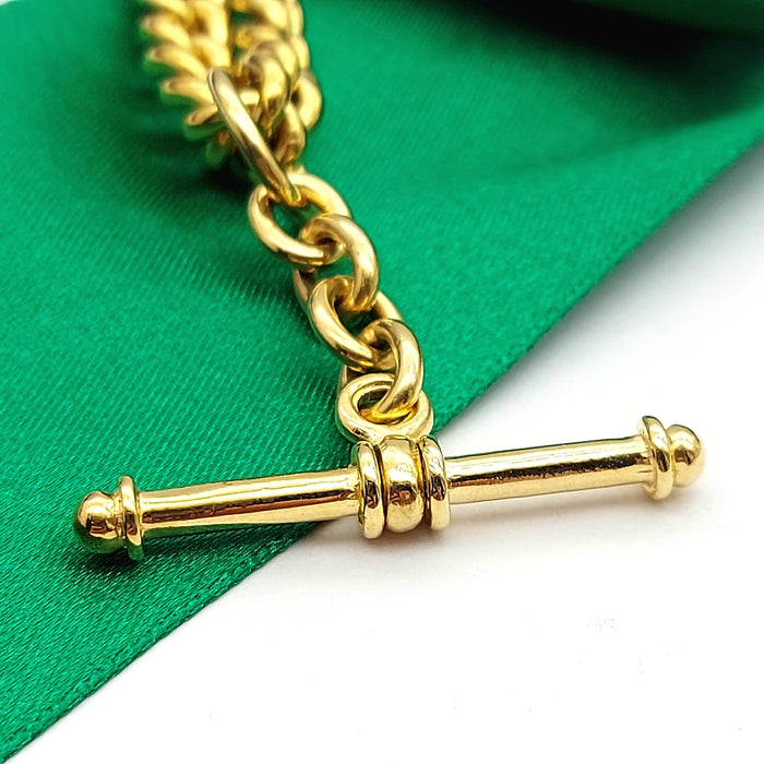 Ladies Yellow Gold 9ct (375, 9k) Rare Solid Antique Curb T-bar Chain Necklace