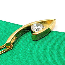 Load image into Gallery viewer, Ladies Yellow Gold 9ct (375,9K) MHJ Diamond &#39;V&#39; Shaped Bezel Pendant Necklace
