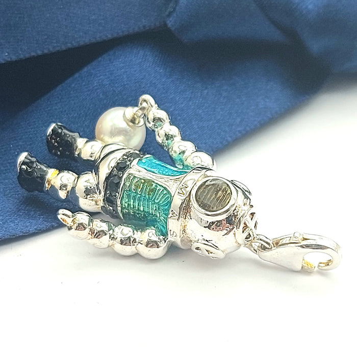 Thomas Sabo Rare Sterling Silver (925) Scuba/Deep Sea Driver Pendant W/ Pearl