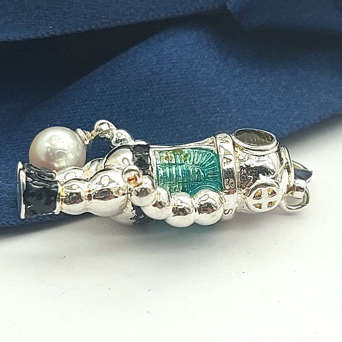 Thomas Sabo Rare Sterling Silver (925) Scuba/Deep Sea Driver Pendant W/ Pearl
