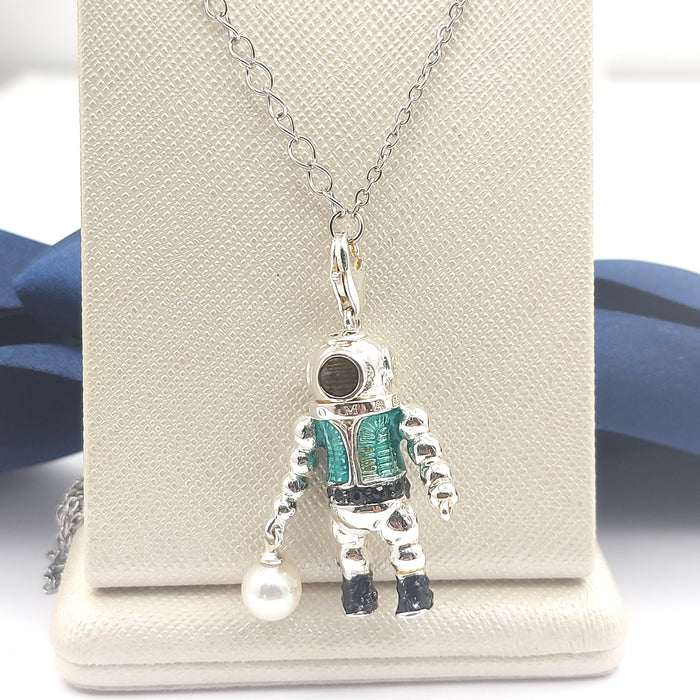 Thomas Sabo Rare Sterling Silver (925) Scuba/Deep Sea Driver Pendant W/ Pearl