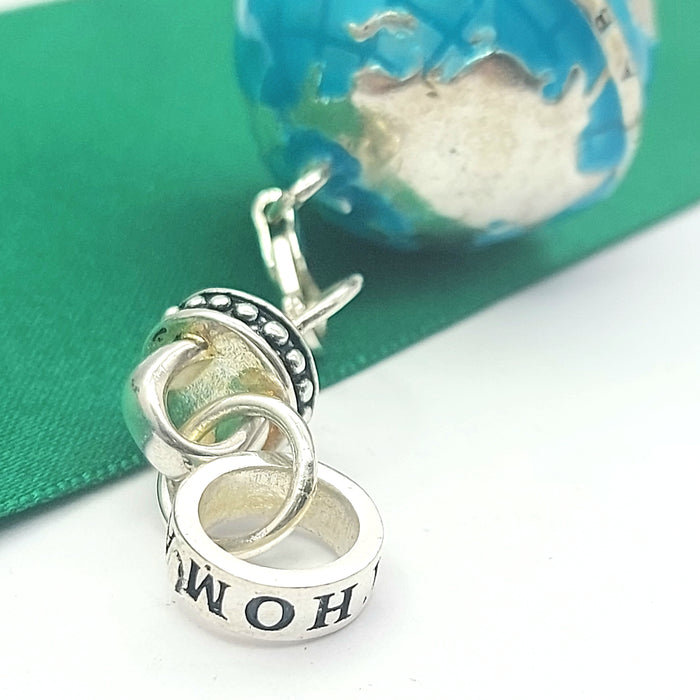 Thomas Sabo Rare Sterling Silver (925) Large Enamel Globe Charm/Pendant