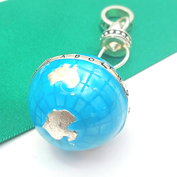 Thomas Sabo Rare Sterling Silver (925) Large Enamel Globe Charm/Pendant