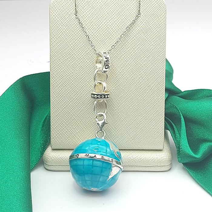 Thomas Sabo Rare Sterling Silver (925) Large Enamel Globe Charm/Pendant