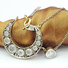 Load image into Gallery viewer, Ladies White Gold 18ct (750,18K) Clouded Diamonds Iranian Crescent Moon Necklace
