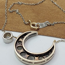 Load image into Gallery viewer, Ladies White Gold 18ct (750,18K) Clouded Diamonds Iranian Crescent Moon Necklace
