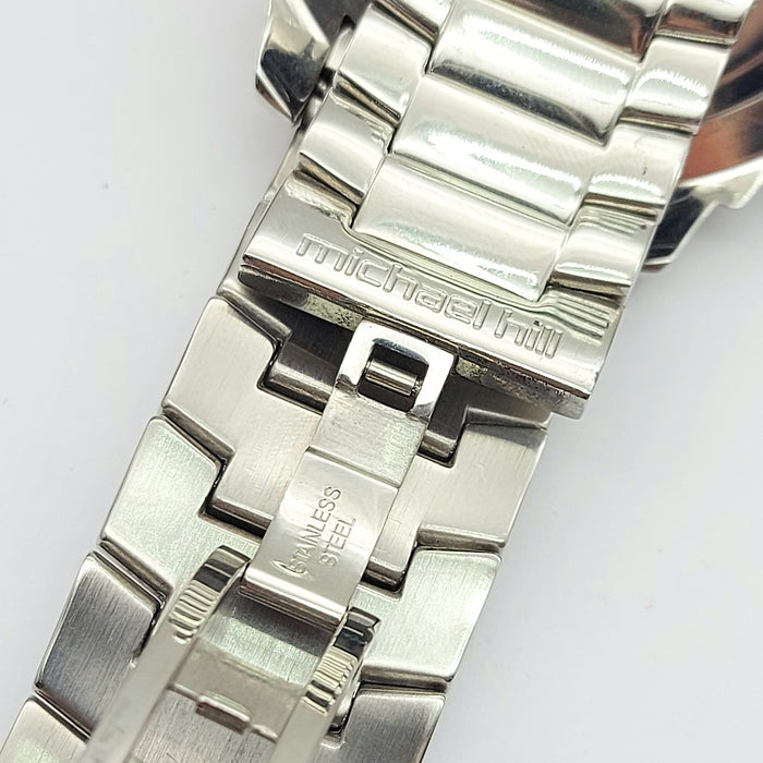 MHJ Men's Chronograph 0.50ct of Natural Diamonds in Stainless Steel Watch
