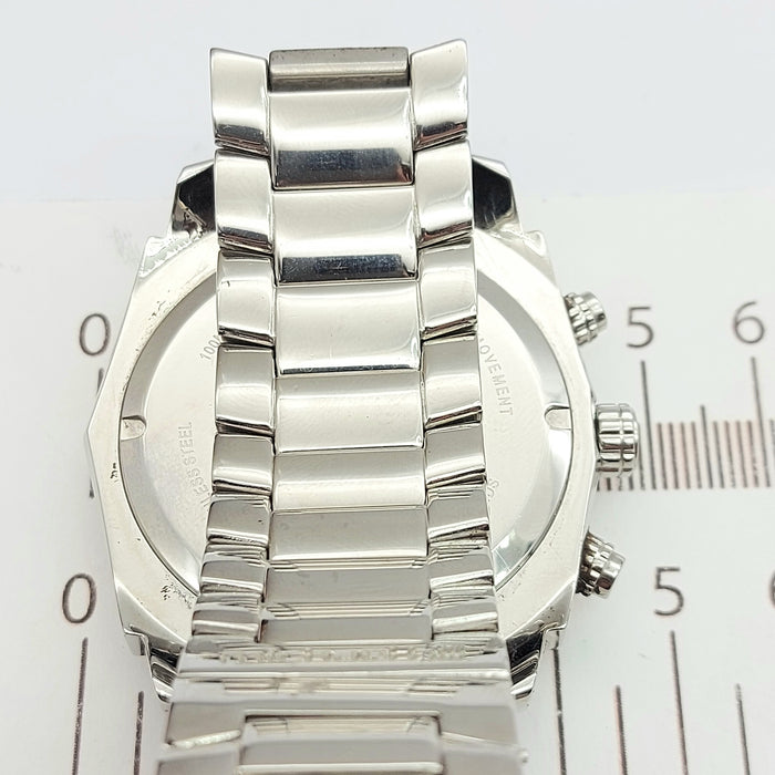 MHJ Men's Chronograph 0.50ct of Natural Diamonds in Stainless Steel Watch