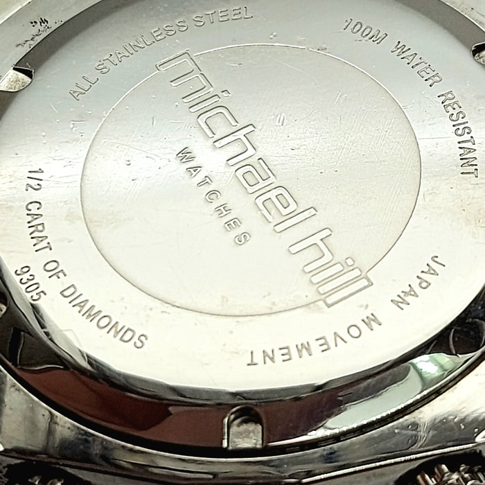 MHJ Men's Chronograph 0.50ct of Natural Diamonds in Stainless Steel Watch