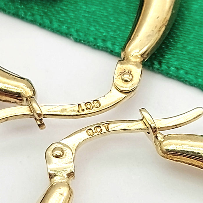 Ladies Yellow Gold 9ct (375, 9K) Irish Claddagh Large Rare Hoops