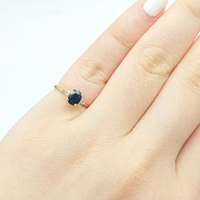 Load image into Gallery viewer, Ladies Two-Tone Gold 9ct (375,9K) Oval Natural Sapphire &amp; Diamond Chips Ring
