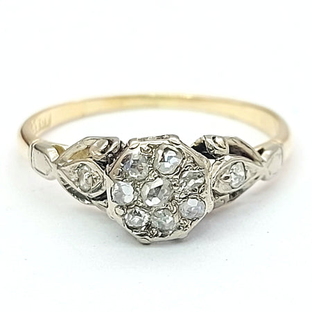 Ladies Yellow Gold 18ct(750,18K) Vintage Old European Cut Natural Diamonds Ring