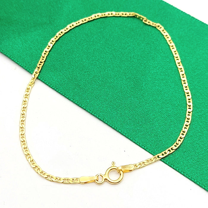 Ladies Italian Yellow Gold 14ct (585, 14K) Dainty Mariner Curb Bracelet