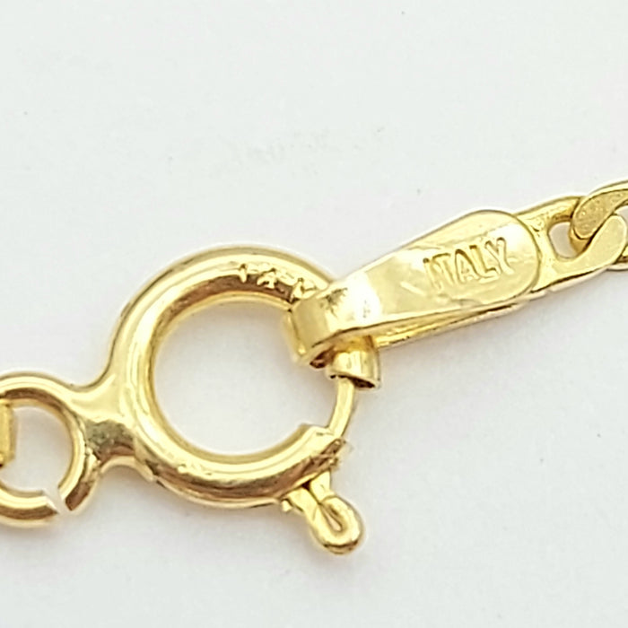 Ladies Italian Yellow Gold 14ct (585, 14K) Dainty Mariner Curb Bracelet