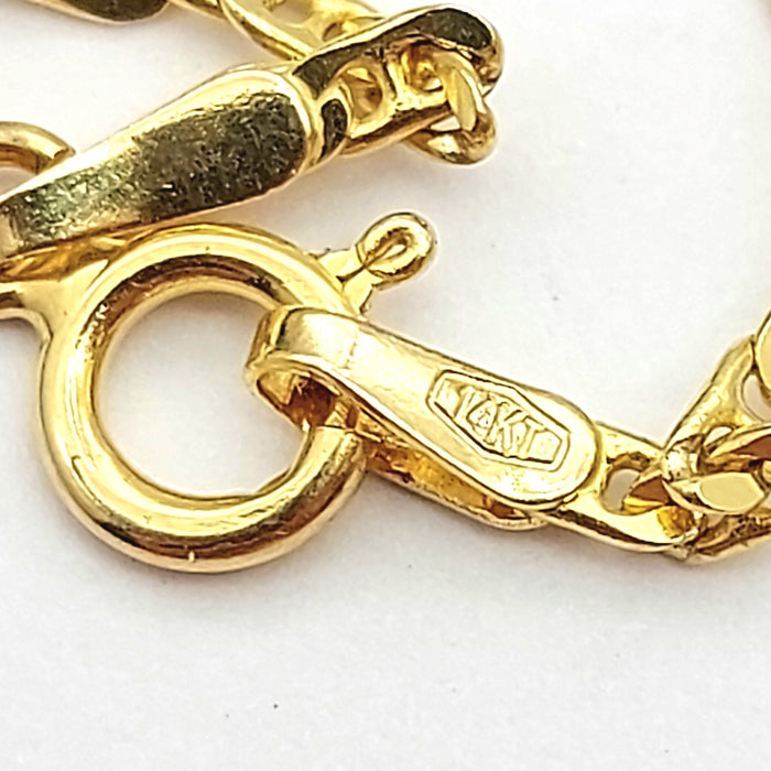 Ladies Italian Yellow Gold 14ct (585, 14K) Dainty Mariner Curb Bracelet