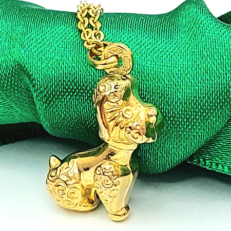 Toy Poodle Yellow Gold 9ct (375, 9K) Rare Handmade High Quality Dog Pendant