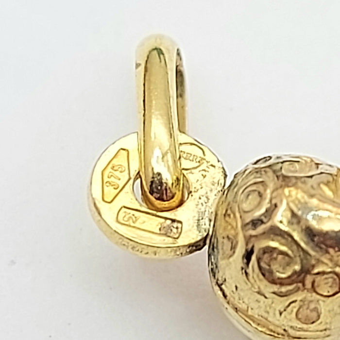 Toy Poodle Yellow Gold 9ct (375, 9K) Rare Handmade High Quality Dog Pendant