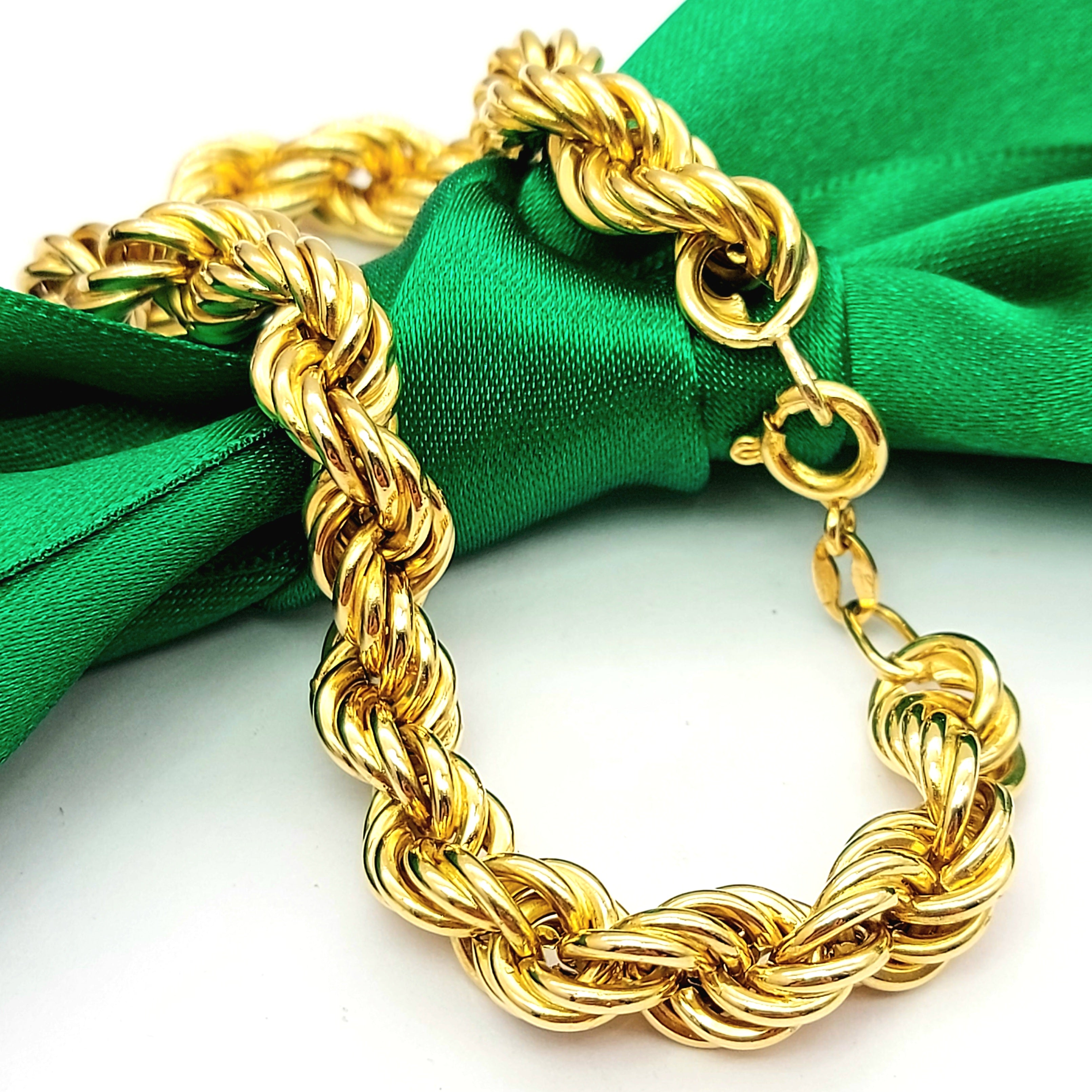 Ladies Yellow Gold 18ct (750, 18K) High Quality Twisted Rope Chain Bracelet