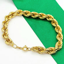 Load image into Gallery viewer, Ladies Yellow Gold 18ct (750, 18K) High Quality Twisted Rope Chain Bracelet
