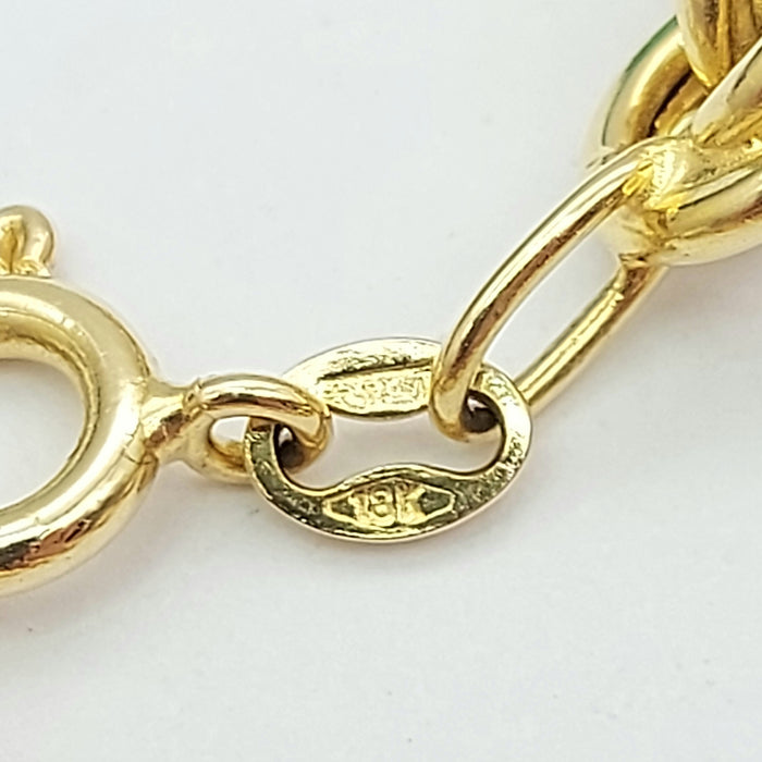 Ladies Yellow Gold 18ct (750, 18K) High Quality Twisted Rope Chain Bracelet