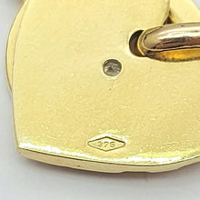 Load image into Gallery viewer, Ladies Yellow Gold 9ct (375, 9k) Rare Heart Tag With Diamond Toggle Necklace
