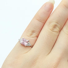 Load image into Gallery viewer, Ladies White Gold 9ct (375,9K) Princess Cut Pink Sapphire &amp; Diamantes Ring

