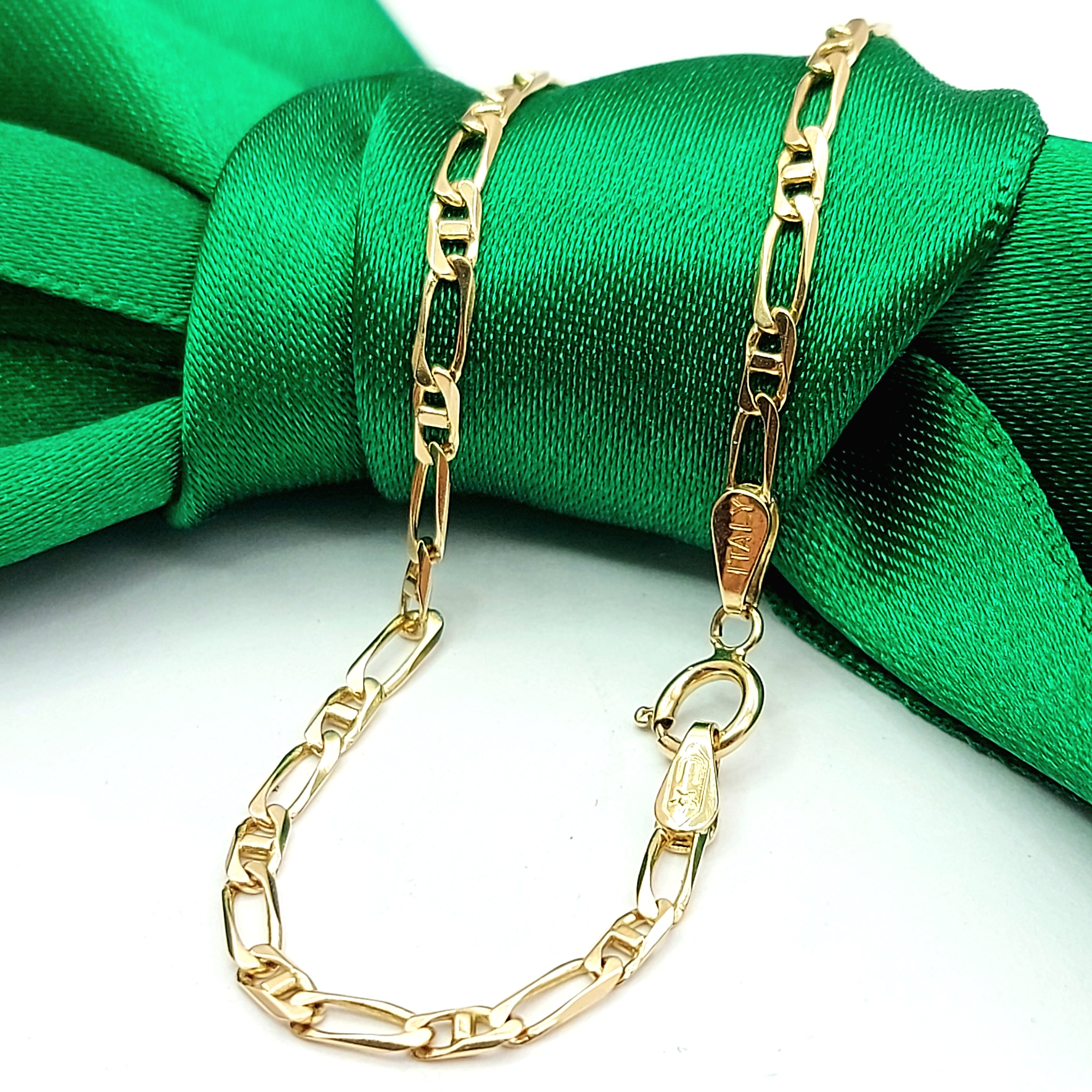Ladies Italian Yellow Gold 9ct (375, 9K) Dainty Curb & Mariner Link Bracelet