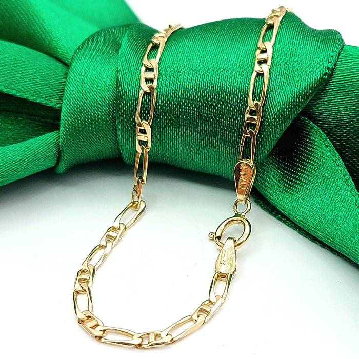 Ladies Italian Yellow Gold 9ct (375, 9K) Dainty Curb & Mariner Link Bracelet