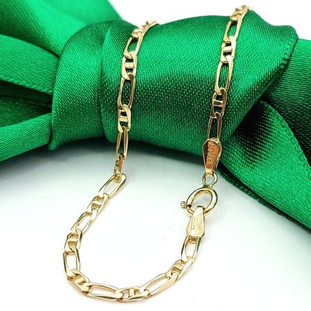 Ladies Italian Yellow Gold 9ct (375, 9K) Dainty Curb & Mariner Link Bracelet