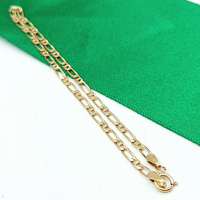 Ladies Italian Yellow Gold 9ct (375, 9K) Dainty Curb & Mariner Link Bracelet