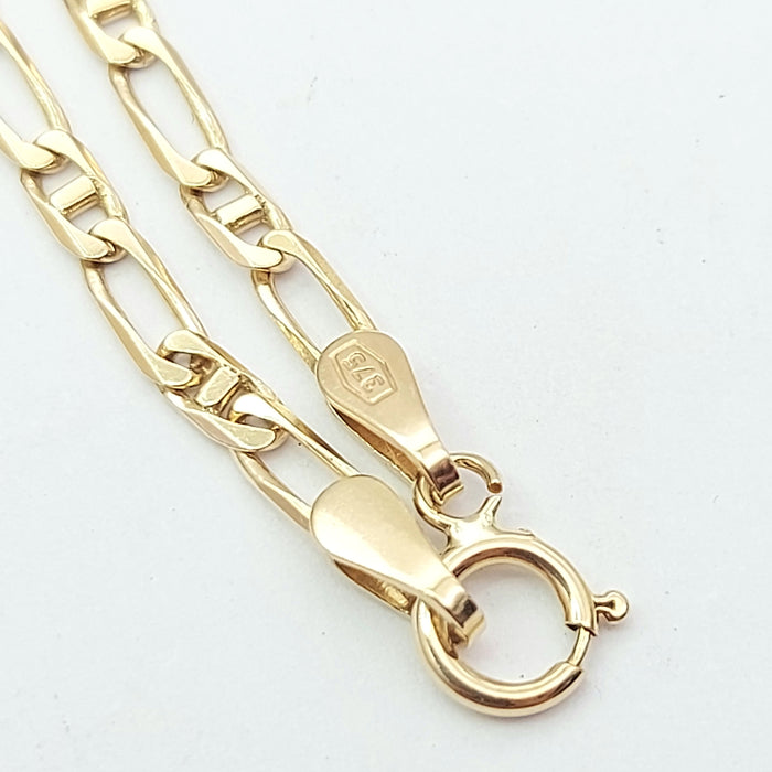 Ladies Italian Yellow Gold 9ct (375, 9K) Dainty Curb & Mariner Link Bracelet