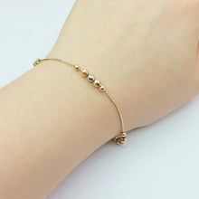 Load image into Gallery viewer, Ladies Tri-Tone Gold 14ct (585,14k) High Quality Disco Cut Beads Dainty Bracelet
